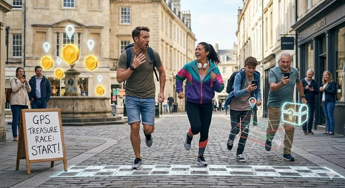 Racers sprint from the start line
